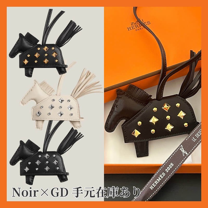 洋服で更に可愛さUP★3色 エルメス ロデオ バッグチャーム パンクなスタッズ！H086714
