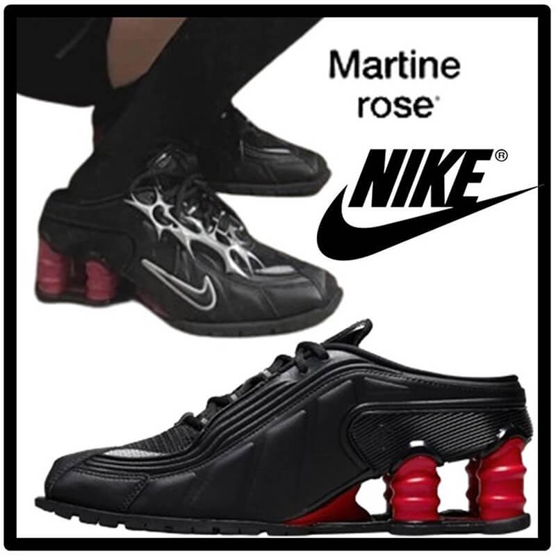 ナイキ マルティーヌローズ  偽物 コラボ SHOX MR4 ショックス DQ2401-001 ストリートモダンな足元で周りの視線を独占♪