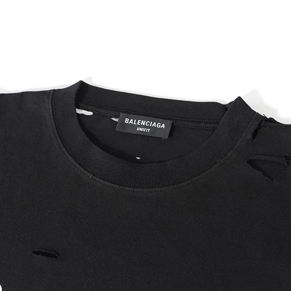 バレンシアガ ルーズフィット コピー DESTROYED Tシャツ 651795 ブラック