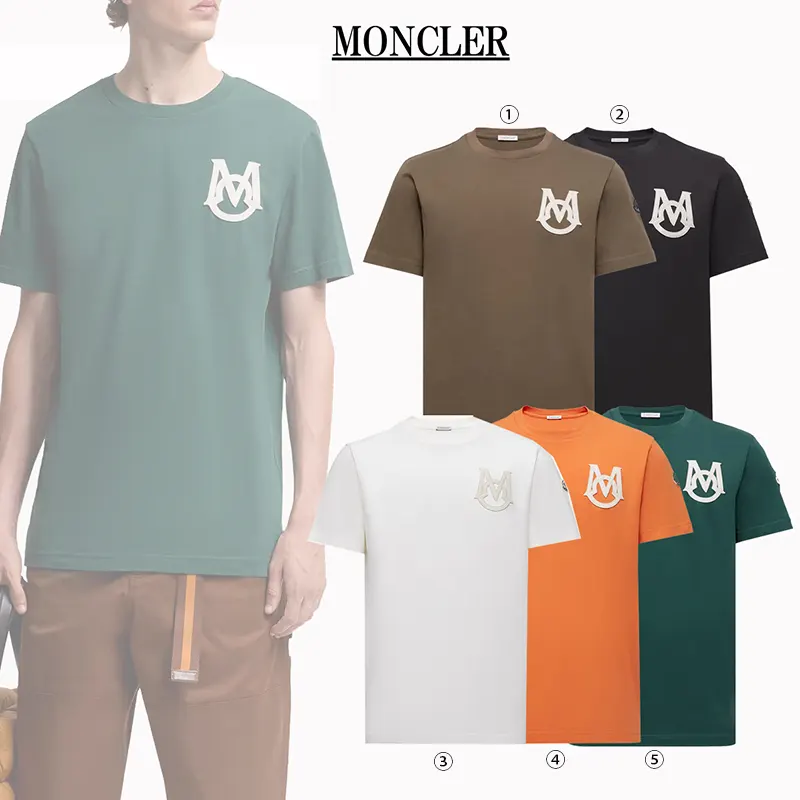新作入手困難★モンクレール モノグラムコットン Tシャツ パロディ ロゴ 5色 mk20250804
