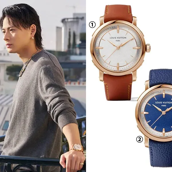 人気急上昇平野紫耀さん着用ルイヴィトン エスカル コピー オトマティック ローズゴールド ブルー W3PG21