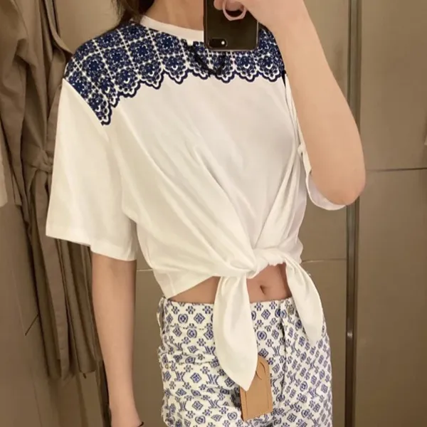 限定希少☆【シンプルお洒落♪】ルイヴィトン エンブロイダリー Tシャツ 偽物 1AFTMC