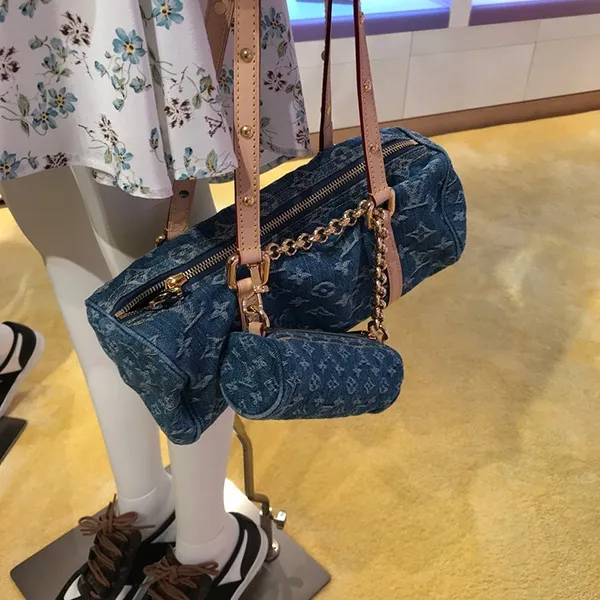 ルイヴィトン 偽物 LV Remix パピヨン MM デニム M46830
