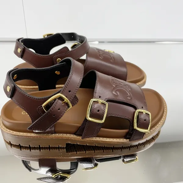 定番人気★セリーヌ トリオンフ レザー サンダル 25 2色 359743644C.38NO