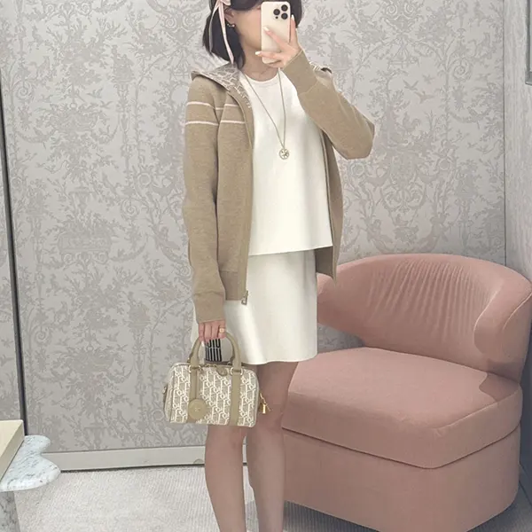 ディオール リバーシブルカーディガン カシミヤ 054G12AM055_X1871