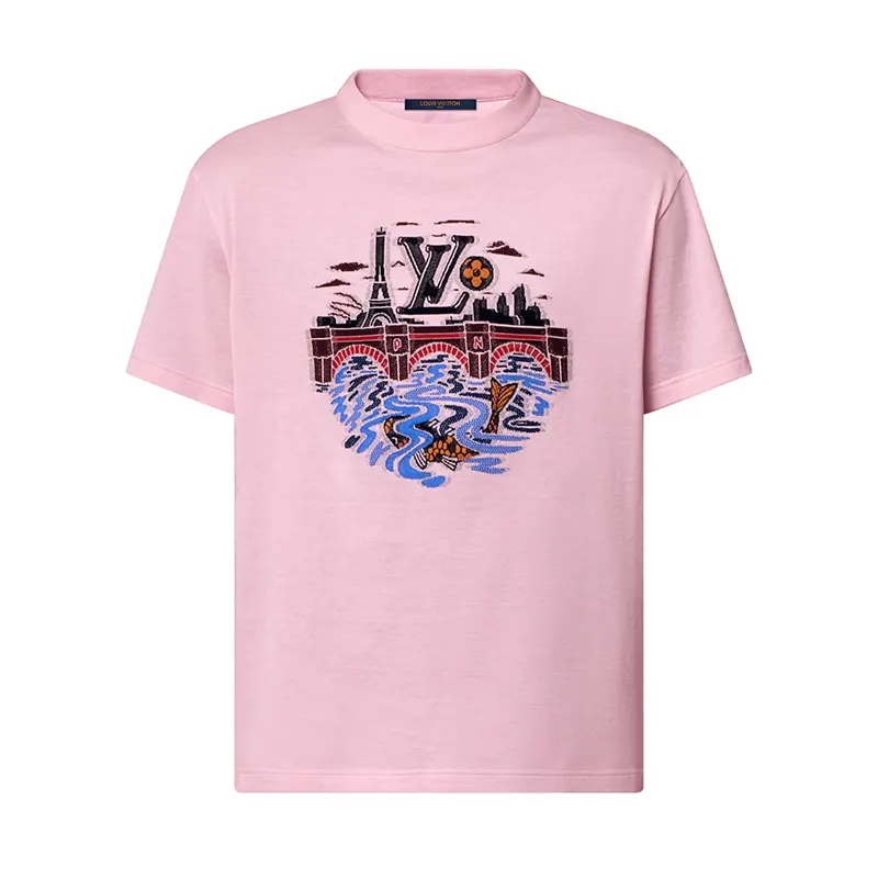 注目度NO.1ルイヴィトン シティスタンプジャカード Tシャツ パロディ 1AIMMM