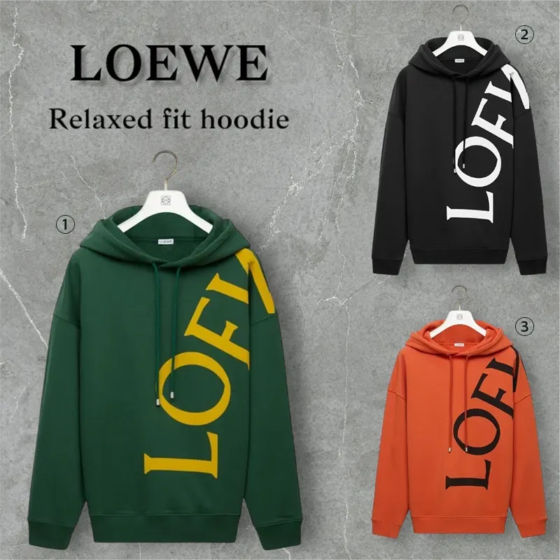 bagff.ruおすすめロエベ Relaxed fit hoodie コットン パーカー コピー商品 3色 ly200215122