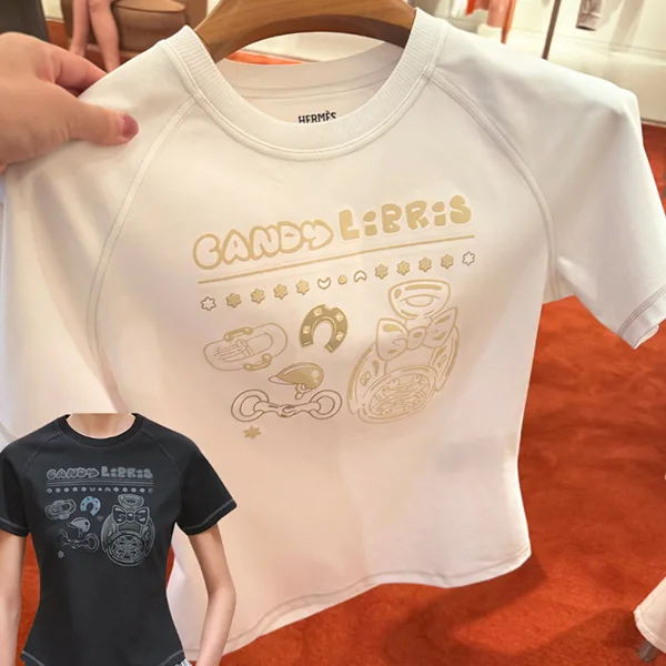 即発★大人可愛い★【エルメス】キャンディリブリス Tシャツ 偽物 h259252