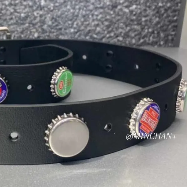 【バレンシアガ ベルト パチモン】Embellished leather belt レザー ベルト bl25945