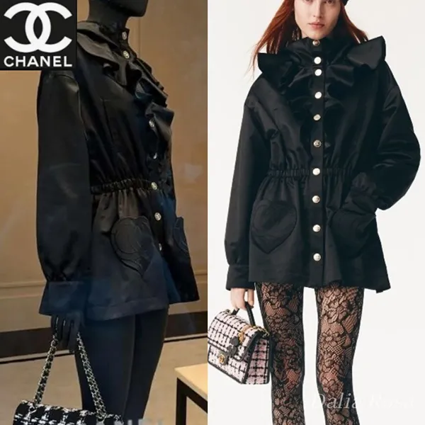 25/26AW しなやかな光沢♡【シャネル】シルクサテンパーカー 偽物 P80435-V72785-94305