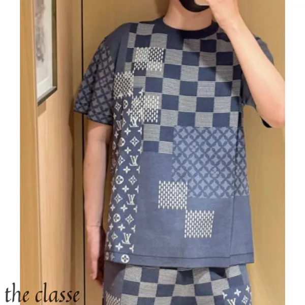 【NIGOコラボ★】涼しげパッチワーク◇ルイヴィトン Tシャツ パチモン 1AIMBW