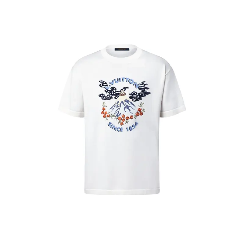 ルイヴィトン クルーネックTシャツ 刺繍入り フェイク 1AIMAQ