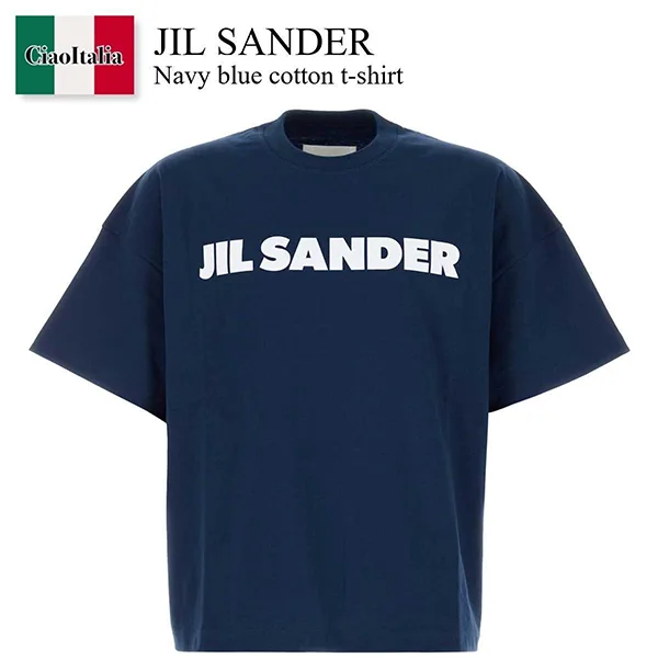 ジル・サンダー Navy ブルー コットン Tシャツ J54GC0011J45317