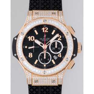 ウブロHUBLOTコピー ビッグ・バン 301.PX.130.RX.094 ベゼルバケットダイヤ・ラグダイヤ ブラックラバー ブラッ