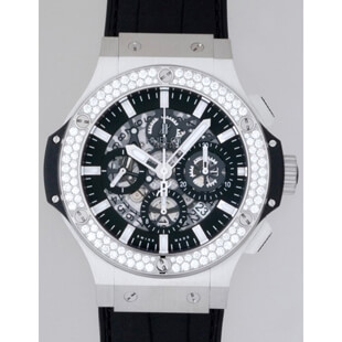 ウブロHUBLOTコピー ビッグ・バン アエロバン スチール 311.SX.1170.GR.1104 ベゼルダイヤ ラバーベルト ブラックスケルトン